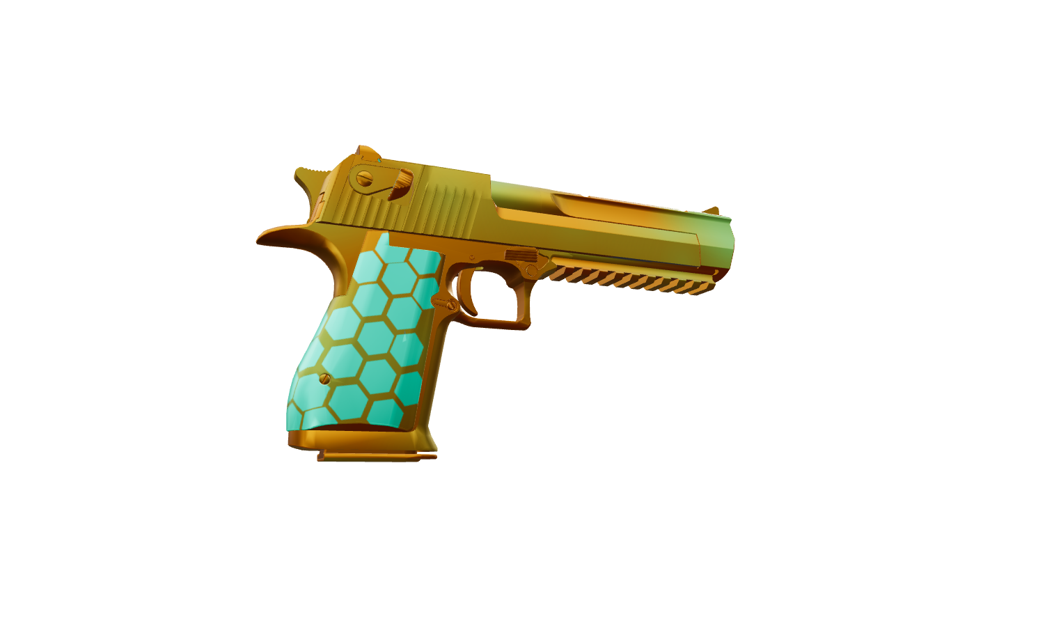 deagle gold + cyan hex — a custom Desert Eagle CS2 skin